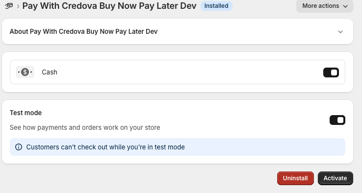 shopify app install